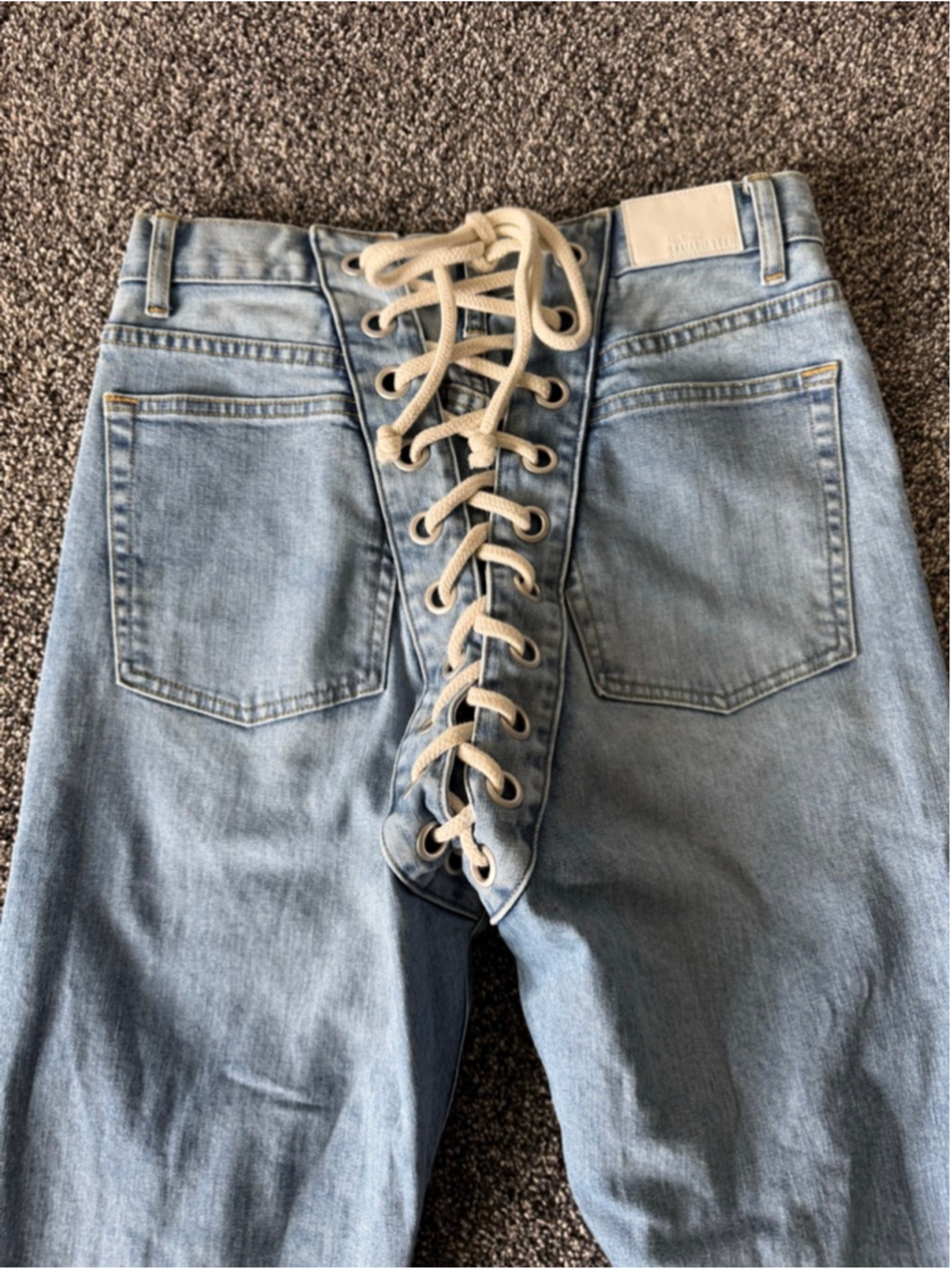 Women's SAMARIA LEAH SIGNATURE LACE-UP 'LEAH' JEANS Light Blue Size 29 - Picture 15 of 16